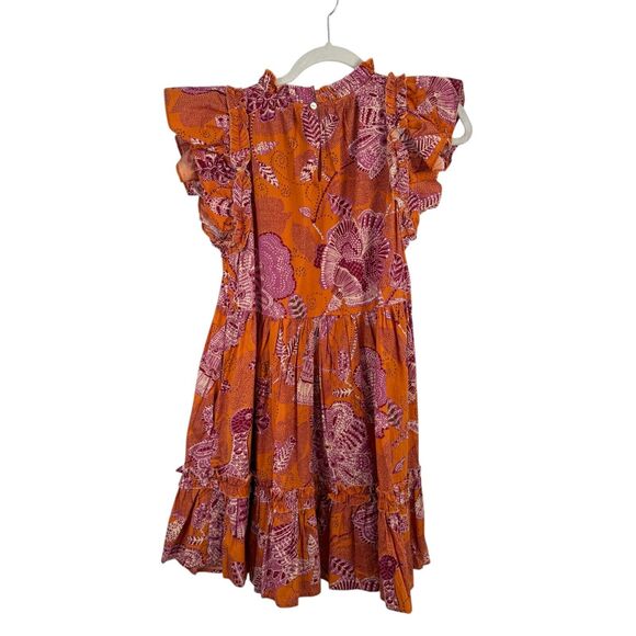 House of Harlow1960 x Nicole Richie Orange Floral Mini Dress Preppy Womens Small - Picture 8 of 9